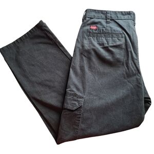 WRANGLER Workwear Mens Size 34 x 32 Faded Black Straight-Leg Cargo Utility Pants